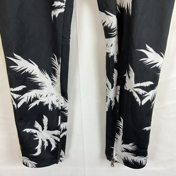 Lifted Anchors Track Pants Men's L Black White Cream Palm Tree Print Elastic Tie - Picture 4 of 14